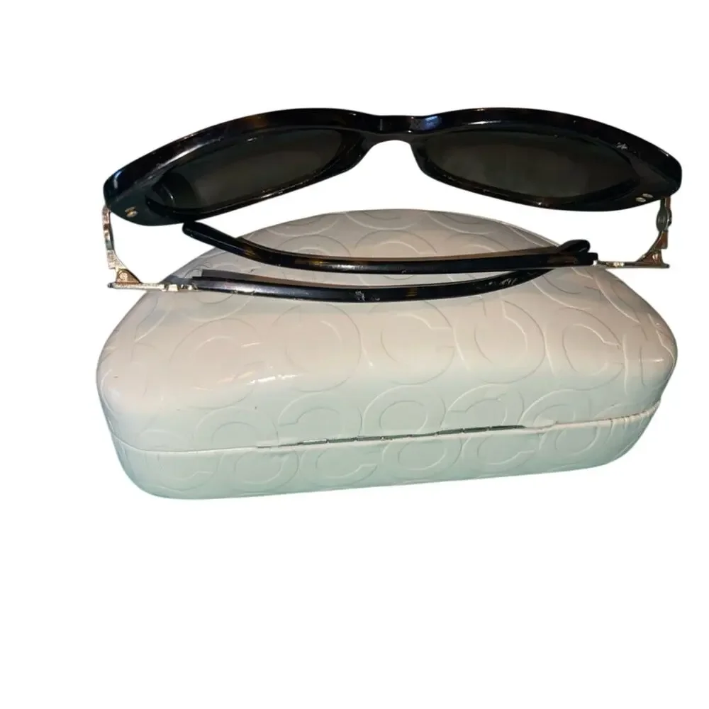 Coach Dark Tortoise Sunglasses HC8164 L953 Bundle w Case & Dust Bag GUC